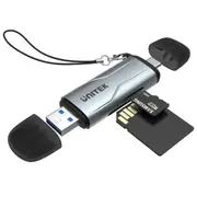 Unitek 2-in-1 SD 3.0 Card Reader - Space Grey Dual USB-A & USB-C Connectors - Supports 5Gbps Fast TrasferSpeed - Plug & Play - Alluminium Alloy Body [R1010A]
