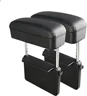 Car armrest Storage Box Car Armrest Box Elbow Support Adjustable Car Seat Gap Organizer Arm Rest Box for Cars Auto Accessories Armrest Cushion Universal(1 Set Full Black)