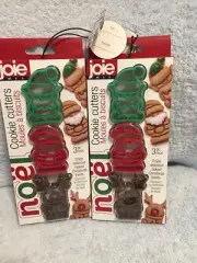 Joie 2 Sets Of Christmas Cookie Cutter Elf, Santa & Reindeer New In Pkg.