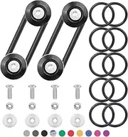 Bumper Quick Release, Mellbree Quick Release Trunk Front Rear Bumper Fasteners Fenders Holders Kit Compatible for Universal Car Bumper (Black 4 x Quick Release Tabs with 12 x O-Ring Fastener）