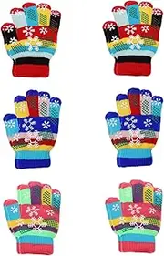 [Sosoport] Kids Cold-proof Gloves 6 Pairs of Thermal Gloves for Snow Sports and Daily Wear Random Color