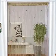 Doorway Tassels Beads, Crystal Beaded Curtain Tassel Curtain Crystal Tassel Screen Rainbow Tassel String Door Window (Color : Gold, Size : 100x200cm)