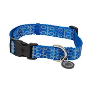 All Day Reflective Bone Dog Collar Blue