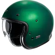 V31 Green Deep Green Open Face Helmet