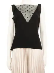 Black Polkadot Panel Top