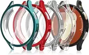 [5 Packs] Case Compatible with Samsung Galaxy Watch 7 40mm, Watch 7 40mm Protective Cover Scratch-Resistant Soft TPU Lightweight Protective Bumper Shell - Clear/Black/Silver/Red/Green