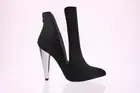 Truffle Collection Womens Hide & Seek Black Vegan Suede Cone Heel Bootie