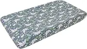 Premium Knit Changing Pad Cover by Copper Pearl: Soft, Stylish, and Universal Fit for All Standard Diaper Changing Pads, Trendy Design Changing Pad Covers, Jurassic Park Fossils