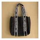 KARL LAGERFELD Antibes Straw Tote Black Size L