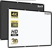 for Home Theater Cinema Indoor Outdoor Backyard Pa Projector Screen 60-150inch White Milk Shred Black Background Wrinkle-Free Design Soft Projection Screen Indoor Outdoor(150 inch)