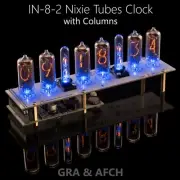 Nixie Tubes Clock on IN-8-2 with Columns [RGB, USB, Musical] 12/24H SlotMachine