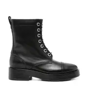 Casadei Round Toe Zipped Lace-Up Boots 36,37.5,37,38.5,38,39,40,41 black