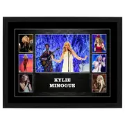 KYLIE MINOGUE MUSIC SIGNED FRAMED POSTER PHOTO COLLAGE GOODREM MUSIC MEMORABILIA