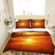3D Sky Clouds Sun Landscape Quilt Cover Set Bedding Sets Pillowcases Queen 2