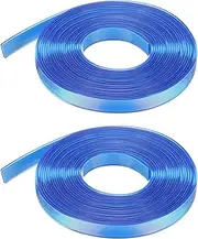 uxcell 2PCS 5.47 Yards Silicone Lanyard String, 12mm Wide Bright Color Lacing Cord Laser Reflective Lanyard String for Crafts Weaving DIY Handmade Bracelets Clothes Keychain, Sapphire
