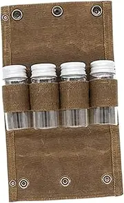 Aymzbd Camping Spice Container Kit,Spice Bag with Jars Travel Bag Glass Jars for Outdoor Picnic Hiking Backpacking