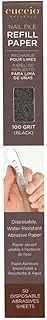 Cuccio 100 Grit Stainless Steel Manicure Nail File Refill 50 Pieces, Black, 50 count