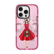 iPhone 16 Pro Impact Case MagSafe Compatible Holly Lane Brunette (Holiday Illustration Case)