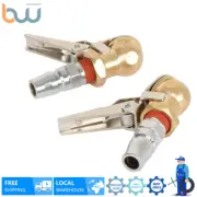 W/Valve Stem Lock On Clip Inflator Steel Fitting 2PCS Air Tyre Chuck Ball Tire