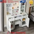 3 Drawers Vanity Table Set Makeup Dressing Table Desk with LED Mirror and Stool