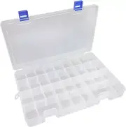 Qualsen Plastic Compartment Box with Adjustable Dividers Craft Tackle Organizer