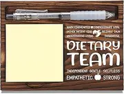 Dietary Team Appreciation Gifts, Thank You Gift for Student Nutritionist, Dietitian Office Coworkers Staff Appreciation Gifts, Sticky Note Holder Wooden Notepad & Pen Holder 6.5" x 4.7" - FTA306