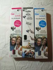 Selfie Stick w/ Shutter Button Built In CHOICE COLOR Pink Blue Black