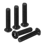 M6-1x28mm Button Head Socket Cap Screws 30Pack Carbon Steel Black