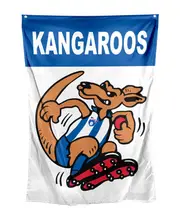 North Melbourne Kangaroos AFL Retro Mascot Design Wall Flag Banner
