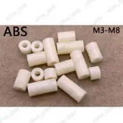 M3/M4/M5/M6/M8 White ABS Nylon Round Non-Thread Column Standoff Spacers Washer