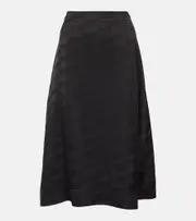 [Balenciaga] Balenciaga Flocked midi skirt AU 12 black