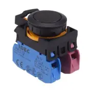 IDEC CW Series Black 22.3mm Maintained Flush Push Button Switch 1NO-1NC IP65