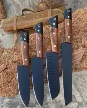 Handmade HAND FORGED CARBON STEEL CHEF KNIFE Set Kitchen Knives Set