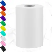 [Swpeet] 6 Inch by 100 Yards White Tulle Fabric Roll, Fabric Spool Tulle Ribbon, Netting Polyester Spool Ideal for DIY Handmade Birthday Party Wedding Decorations Christmas Craft Supplies