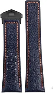 [BABCPMPGK] 22mm Bracelet Fit For TAG Heuer Watchband Fit For Monaco Series Square Wristband Carlisla Racing Leather Waterproof Watch Strap Men's Blue