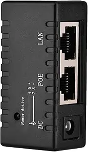 POE Adapter, 1PC POE Splitter 10M/100Mbps ABS CPE for LAN Network(Black, 12)