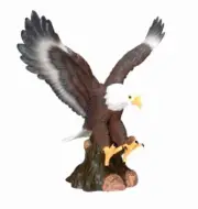 AMERICAN BALD EAGLE Landing STATUE Patriotic FIGURINE SCULPTURE 9 1/2"