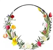 Floral Hoop Table Centerpiece, Table Decorations Metal Flower Hoop Centerpiece, Metal Wreath Ring Table Decor for Christmas Door Wreaths, Weddings