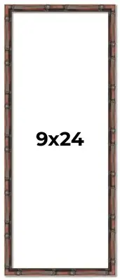 9x24 Frame Brown Bamboo with Dark Coffee/Walnut Finish | Solid Wood Picture Fram