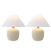 JONATHAN Y Delphi 18.25" Minimalist Scandinavian Resin/Iron LED Table Lamp in Matte Cream at Nordstrom One Size
