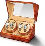 Display Box Watch Winder Automatic Display Motors Wood Finish Lady and Man(2+0) LWX