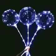 10 Pack LED Bobo Balloons with Stick and Pump,Transparent LED Light Up Balloons,