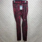 NEW Nike Pro Mens Medium Compression Training Tights Pants Dri Fit Black Red