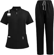 [STARTIST] Scrub Set Soft with Multi Pockets Nurse Workwear for Pet Groomer Beauty Salon