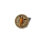 PILGRIM RING ADJUSTABLE ONE SIZE GOLD PLATED AGED STEEL CLOCK WATCHMAKER
