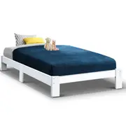 Artiss Bed Frame King Single Size Wooden White JAD