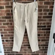 Toscano Firenze 100% Linen Pants Wheat Color Men’s Size Large NEW
