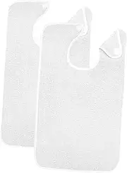 Perfk 2Pcs Adult Bibs Adult Feeding Bibs Men Women Reusable Clothing Protectors Washable for Nursing Cookout Meals Home Restaurants