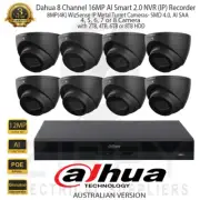 Dahua 8CH 12MP AI NVR+8MP WizSense SMD 4.0 AI SSA 2.8mm BLK Turret Cameras & HDD