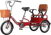 Foldable Adult Tricycles Single Speed Adult Trikes 16 Inch 3 Wheel Bikes Three-Wheeled Cruise Trike with Front&Rear Baskets for Recreation Shopping Picnics, Tricycle
